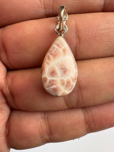 Natural pink natrolite pendant - natural,