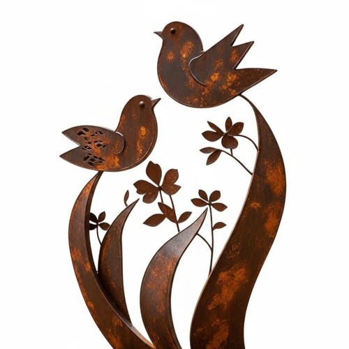 Ornamento con uccelli - e, fiori