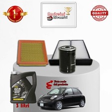 KIT TAGLIANDO FILTRI + OLIO PER NISSAN MICRA III 1.2 12V 59KW 80CV DA 06 -> 2010