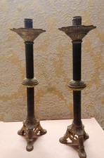 Coppia Di Antichi Candelabri Da Altare