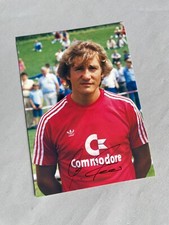 WOLFGANG DREMMLER FC Bayern vicecampione del mondo 1982 firmato Commodore card 10x15