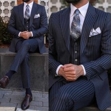 Business Striped Men's Suits