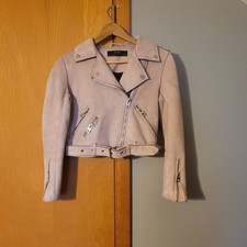 ZARA GIACCA ROSA ECOPELLE