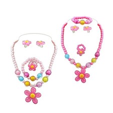  Set 2 gioielli plastica fiori