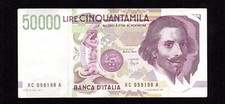 CINQUANTAMILA 50000 LIRE BERNINI SERIE SPECIALE SOSTITUTIVA XC REPUBBLICA ITALIA