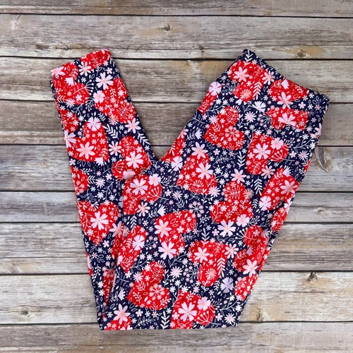 Leggings donna cuori rossi