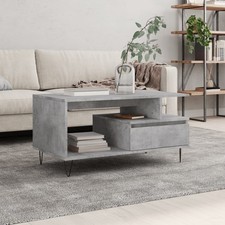 Tavolino Salotto Grigio Cemento 90x49x45 cm Legno truciolato
