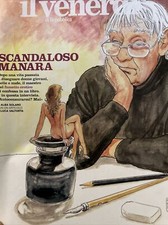 MILO MANARA Lo Scandaloso in IL VENERDI' REPUBBLICA . Disegno Copertina Inedito