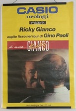 RICKY GIANCO MANIFESTO OSPITE FISSO DI GINO PAOLI SPONSORIZZATO CASIO OROLOGI 