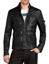 New Men Leather Bomber