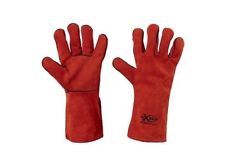 Guanti saldatore pelle ignifugo rosso kevlar crosta