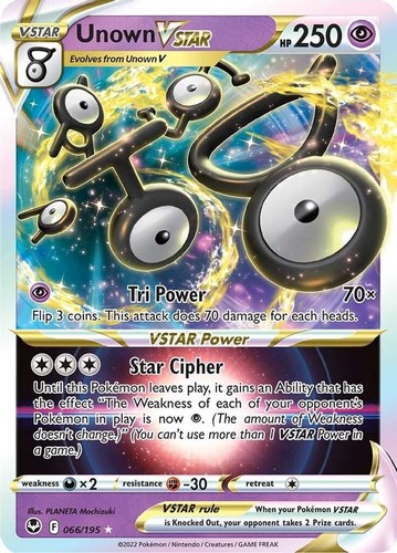 Unown vstar 066 195 - unown, 066/195