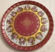 Paul Leiner Fragonard Piatto Decorativo Storia D'amore Wiesau Bavaria Vintage 