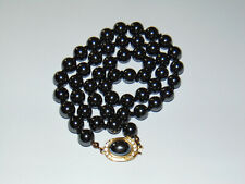 collana vintage in autentica ematite, perle da 9mm lunga 56cm, susta cabochon