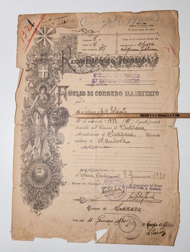 Foglio congedo illimitato - congedo,