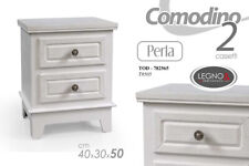 MOBILE COMODINO PERLA 2 CASSETTI IN LEGNO SHABBY CHIC 40*30*50 CM TOD-782565