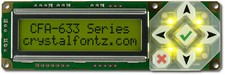 Crystalfontz LCD Green 16x2 Character USB Display Display Module