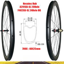 Set ruote 700C bici da strada 40x25 mm cerchio carbonio 20 24 fori clincher tubeless freno a V