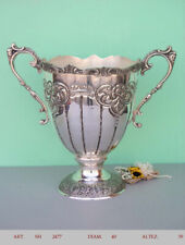 PORTA GHIACCIO bagno argento VASO Artigianale Stile inglese 40X40 CM CESELLATO