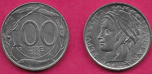 Italia 100 lire - 100, testa