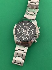 Seiko Chronograph SBTR009 8T63-00D0 Black Quartz Mens Watch