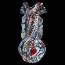 Vaso portafiori in vetro di Murano Policromo Colorato Millefiori 20cm