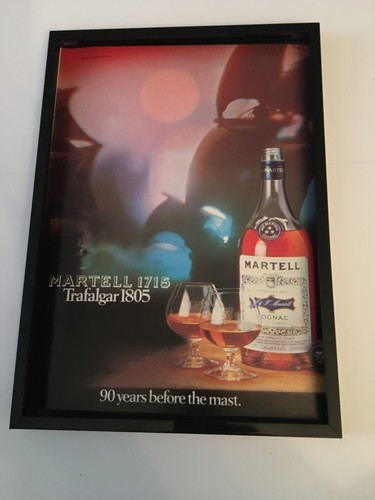 Martell cognac 1974 - a4, framed