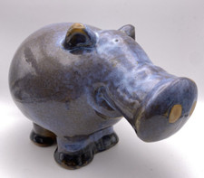 Vintage hippo pottery critter - hippo,