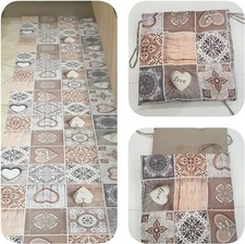 Set 6 Cuscini coprisedia Cucina  Stampa Shabby  coordinabile con tappeto runner