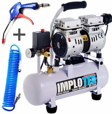 Compressore a sussurro silenzioso 480 W oil-free incl. pistola di soffiaggio e tubo aria compressa