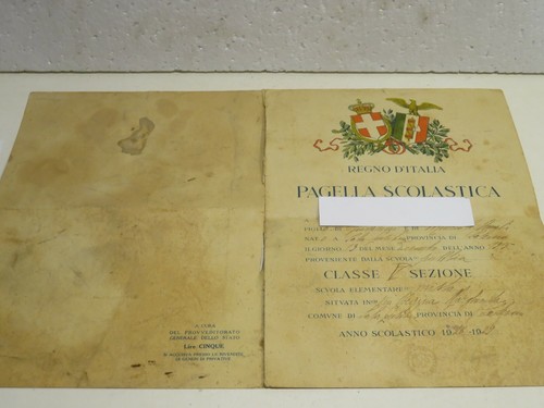 Pagella scolastica epoca - scolastica,