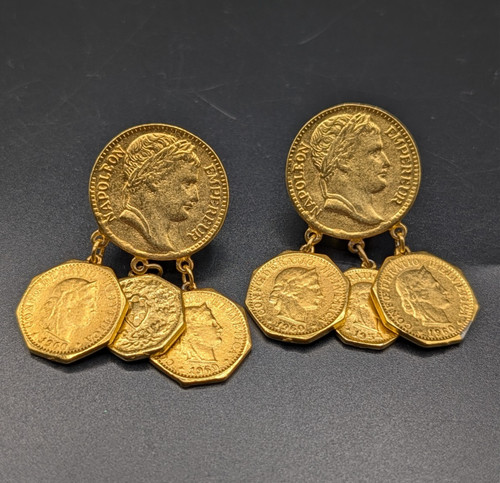 Orecchini vintage tono oro - orecchini,