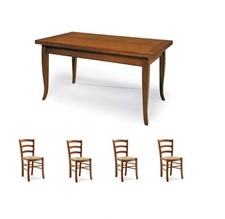 SET TAVOLO CUCINA + 4 SEDIE IN