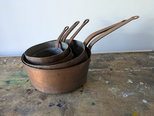 Set antique copper sauce - of,