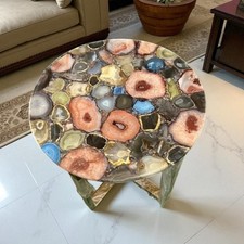 Tavolino da caffè 30" in agata | tavolino geode | regalo arredamento casa | tavolo personalizzato
