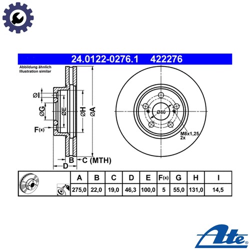 Disco freno 0122 0276 - disco,