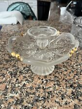 Centrotavola In Cristallo E Oro Porta Caramelle Vintage Modernariato Design ‘70