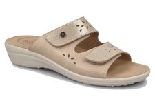 FLY FLOT T4A56 63 BEIGE CIABATTE DONNA MADE IN ITALY DUE STRAPPI REGOLABILI SOTT