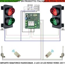 Semaforo Kit Garage 24 Led Rossi e Verdi 230 V Centrale 2 Radiocoman 2 Riceventi