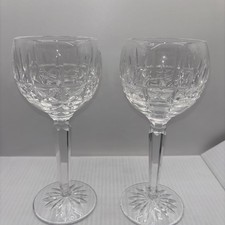 Coppia Bicchieri Cordiali Waterford Stelo Cristallo - Design Taglio Scintillante