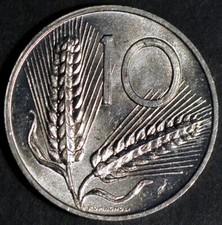 Italy 10 Lire 1972 KM# 93