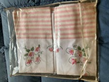 Antiche lenzuola per letto matrimoniale + 2 federe ricamate a mano misto LINO