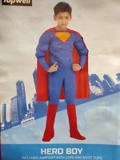 Costume di Carnevale Superman  11 12 13 14 anni eroe vestito bambino maschera
