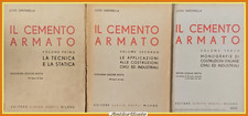IL CEMENTO ARMATO 3 VOLUMi di Luigi Santarella 1948 Hoepli Libro ingegneria