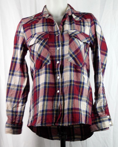 Zara red plaid - plaid, snap