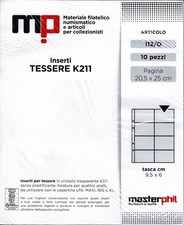 MASTER PHIL 10 INSERTI A 8 TASCHE ORIZZONTALI PER TESSERE TELEFONICHE Art. 112/O