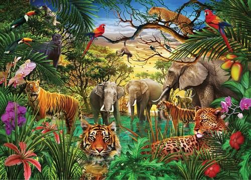 Adesivo murale animali - 3d,