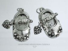 SCARPETTE BOMBONIERE BATTESIMO ARGENTO Ciondolo MATRIMONIO BOMBONIERA SCARPINE