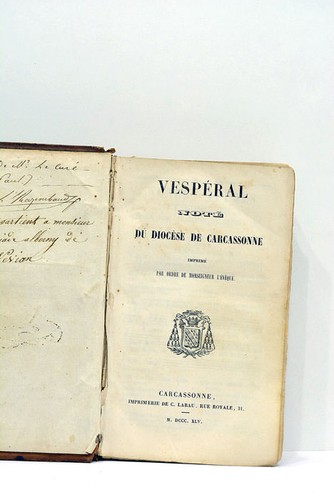 Livre ancien vespéral noté - ancien,