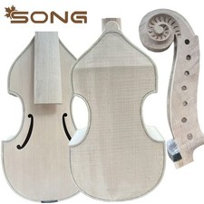 Viola da gamba intagliata a mano 7 corde 15" incompiuta, acero fiammato Viol Gamba